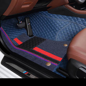 Tapis de voiture de haute qualité en cuir sportif antidérapant 5D 10MM d'épaisseur Ensemble complet de 3 pièces Tapis de sol de véhicule résistant à l'usure à la mode - Product Image 5