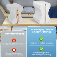 Oreiller ergonomique en mousse à mémoire de forme pour les jambes, soutien multi-positions pour soulager les douleurs aux hanches et aux genoux, avec design portable
