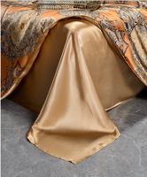 Ensemble de literie 100% soie de mûrier, 4 pièces, housse de couette en soie pure, ensemble de draps avec 2 taies d'oreiller, ensemble de linge de lit taille King Queen