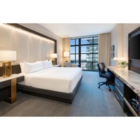 Ensemble de meubles d'hôtel de luxe en bois et métal, style européen 5 étoiles, sur mesure pour projets commerciaux, suite de chambre à coucher avec lit king-size, vente en gros