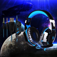 Casque de jeu stéréo KOTION EACH G2000, filaire 3,5 mm, basses profondes, écouteurs de jeu pour ordinateur, avec lumière LED pour PC, ordinateur portable, PS4