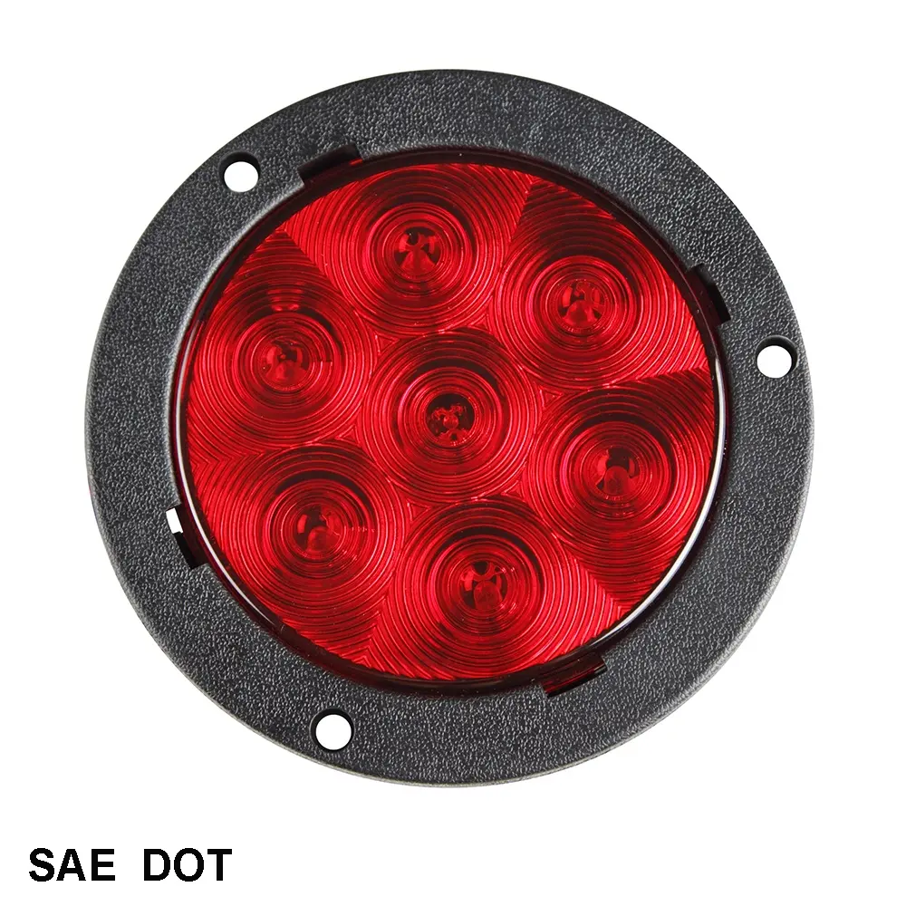 4 Inch Ronde Led Licht Stop/Tail/Turn, Flens Mount W/Plain Ring Automotive Led Verlichting