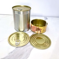 Metal blikje voor vloeibare zwarte saus, stoofvlees en verpakkingen van gekookt voedsel