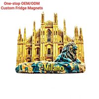 Aimants de réfrigérateur personnalisés Cattedrale de Milan 3D Duomo Di Milano Aimant de réfrigérateur en résine Souvenirs de ville d'Italie Décoration gothique