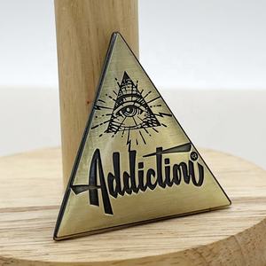 Fabricante diseño personalizado letras de bronce antiguo Pin de solapa insignia adicción abrigo antiguo pecho broche Metal Pin emblema logotipo en relieve - Product Image 4