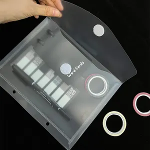 RINGNOTEA5サイズ透明スナップボタンドキュメントファイルバッグクリアプラスチックファイル封筒