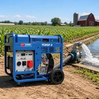 Groupe électrogène diesel Yuchai YC8GF-3 8 kW, triphasé, double tension 400 V, refroidissement par air, portable, pour usage industriel