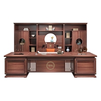 Bureau de direction convertible de luxe de haute qualité, entièrement en bois massif, style classique chinois, mobilier de bureau