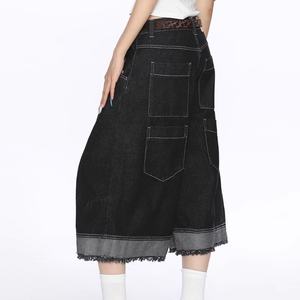 <span class=keywords><strong>Pantalon</strong></span> Capri en Denim à Jambes Larges et Taille Haute avec Boutons, Style Vintage Américain, Casual, Multi-Poches, Pantalones Y2k Esthétique Jeans - Product Image 3