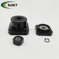 Supports d'extrémité de vis à billes FK17 en acier chromé, oxyde noir, pour routeur CNC et machine de fraisage avec moteur