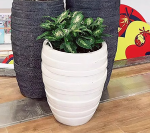 Patrón <span class=keywords><strong>horizontal</strong></span> Planta verde al aire libre Decoración de hotel <span class=keywords><strong>Maceta</strong></span> grande de arcilla de magnesio - Product Image 6