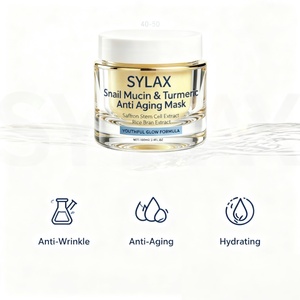 Masque facial anti-âge SYLAX à la mucine d'escargot et au curcuma, hydratant, anti-rides, soin de la peau pour peaux matures, traitement facial naturel et biologique - Product Image 5