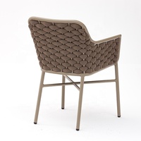 Meubles d'extérieur de luxe, chaise de salle à manger à cadre en aluminium avec coussin imperméable, chaise à corde de Restaurant d'hôtel
