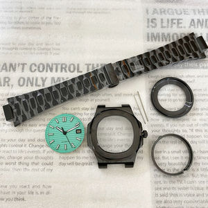 Kit de caja y correa negros de acero inoxidable de 41 mm, modelo 5711, con esfera y movimiento manual NH35/NH38 - Product Image 2