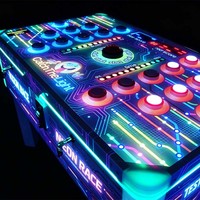 Table de jeu d'arcade à réaction rapide pour 2 joueurs, jeu de défi de frappe avec boutons lumineux face à face, machine de jeu de carnaval pour la location d'événements