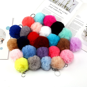 <span class=keywords><strong>Porte</strong></span>-clé en <span class=keywords><strong>fourrure</strong></span> de lapin, <span class=keywords><strong>renard</strong></span>, peluche, peluche, peluche, imitation boule, <span class=keywords><strong>pompon</strong></span>, vente en gros - Product Image 1
