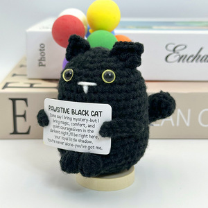 CLTF, decoración de escritorio de oficina, muñeco de Animal de ganchillo, gato siamés negro, regalo de San Valentín, muñeco positivo de ganchillo para <span class=keywords><strong>Amiga</strong></span>, novia - Product Image 3