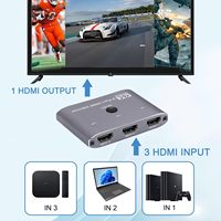 Conmutador HDMI SYONG 4K60Hz, Conmutador HDMI de 3 Puertos 3 en 1 con Control Remoto IR, Compatible con 4K, 3D, HDMI 2.0, HDCP 2.2, Ultra HD para HDTV