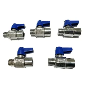 Nickel Plated NPT BSP Thread Water Forged Brass Male Female 1/4 Mini Ball Valve