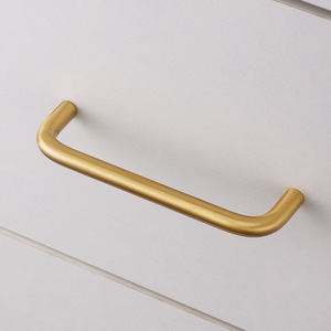 Tirador de latón, tirador de puerta de lujo ligero en forma de U estilo francés para cajones, armarios y roperos, tirador de gabinete vintage - Product Image 3