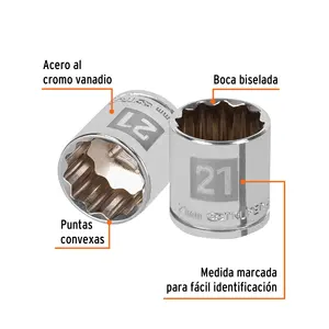 บ็อกซ์ 6 ซ็อกเก็ต 21 มม., 12 จุด, ขับเคลื่อน 3/8 นิ้ว, TRUPER - Product Image 2