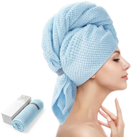 Turban pour cheveux en microfibre corail pour adultes en gros - Serviette de spa grande taille à séchage rapide avec bande élastique