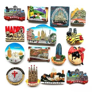 Imán <span class=keywords><strong>de</strong></span> Resina Personalizado para Refrigerador, Recuerdo <span class=keywords><strong>de</strong></span> Viaje <span class=keywords><strong>de</strong></span> Españ<span class=keywords><strong>a</strong></span>, Madrid, <span class=keywords><strong>Barcelona</strong></span>, Toreo y Catedral, Imán Decorativo - Product Image 1