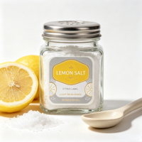 Étiquettes autocollantes personnalisées en feuille d'or pour sel de citron, motif agrumes frais, pour l'emballage de pots en verre de condiments et assaisonnements
