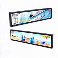 Pantalla LCD de Video de Tira Ultra Ancha HXXK, Pantalla Digital de Señalización Publicitaria para Bordes de Estantes de Bar, Uso en Supermercados