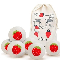 Boules de séchage en laine, lot de 6, 100% laine de Nouvelle-Zélande, boules de séchage réutilisables pour la lessive, adoucissant naturel pour tissus