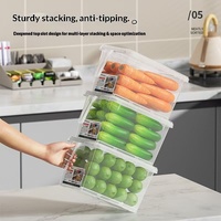 Koelkastopbergdoos Ladevormig transparant deksel Keuken Ei Groente Fruit Voedsel Vriesbestendige vershoudcontainer