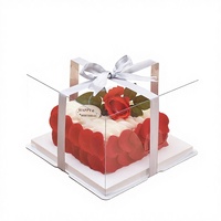 Boîtes rigides de luxe gaufrées de 8 pouces pour gâteaux de mariage et d'anniversaire, forme trapézoïdale personnalisée faite à la main avec doublure en plastique et marquage à chaud