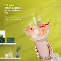 Plateau de transport rond jetable en plastique PP transparent, portable, pour tasses de fondue, bubble tea, jus, support multi-tasses pour boissons à emporter
