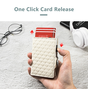 ที่ใส่บัตรแบบป๊อปอัพลายเพชรขาว ป้องกัน RFID ทำจากอลูมิเนียมอัลลอยด์ กระเป๋าสตางค์ใส่บัตรเครดิต ดีไซน์บางเฉียบ เรียบง่าย - Product Image 3