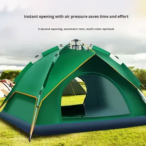 Tenda da Campeggio Portatile per Famiglia, Versione Automatica Completa, Attrezzatura per Campeggio Selvaggio, Rinforzata, Impermeabile, Quattro Stagioni, Mimetica - Product Image 2