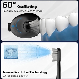 <span class=keywords><strong>Brosse</strong></span> à dents électrique oscillante à double moteur avancée à 60 degrés avec technologie de <span class=keywords><strong>jet</strong></span> ventilé pour un retrait supérieur de la plaque <span class=keywords><strong>dentaire</strong></span> - Product Image 4