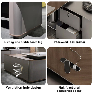 Tốt nhất bán văn phòng hiện đại bảng l-hình dạng bàn điều hành cho CEO nội thất văn phòng văn phòng bàn Bàn máy tính bàn - Product Image 4