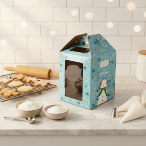 กล่องเค้กซันไชน์ กล่องบรรจุภัณฑ์เบเกอรี่มีหน้าต่าง ขายส่งจากจีน กล่องกระดาษแข็งสำหรับงานแต่งงานและอาหาร - Product Image 1