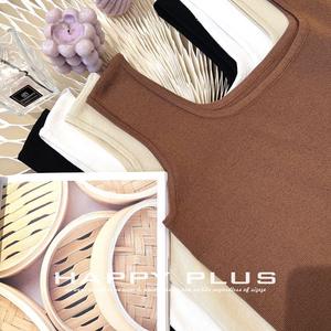 Camiseta sin mangas de punto para mujer, talla grande, color liso, con tirantes anchos, capa interior, N8151 - Product Image 2