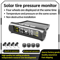 Sensor tekanan ban Universal tenaga surya dan Usb, TPMS layar warna LED 433.92MHz, sistem pemantauan tekanan ban untuk mobil Tpms
