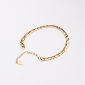 Pulsera de Cadena con Diseño Simple Chapada en Oro de 18K al por Mayor para Mujer - Product Image 2