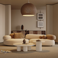 Ensemble Canapé Modulable GEDO Crème Galet, Carré en Tissu Créatif pour Salon de Coiffure ou Réception