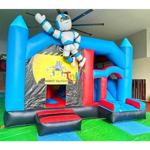 Château gonflable avec toboggan aquatique, robot gonflable avec double piste à vendre - Product Image 1