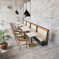 Grands meubles modernes pour hôtel et restaurant, canapé en cuir rembourré, table à manger, ensemble de chaises, mobilier commercial, respectueux de l'environnement