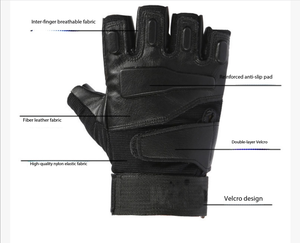 DF0414 New in Stock: Sandy Color Black-Hawk Tactical Gloves, Half-finger Design, Outdoor Combat Use, Wrist Guards - Product Image 3