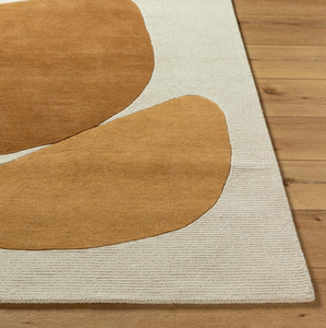 Clevix Hand Tufted New Zealand Wool Area <b>Rug</b> – Premium Ivory Rust & Mustard Handmade Luxury Carpet with Contemporary Geometric - Product Image 4
