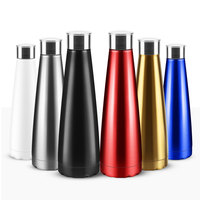 Fsile-bouteille d'eau à double paroi en acier inoxydable, 450ml, contenant isolé, avec logo personnalisé