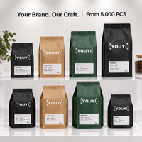 YOUYI Sachet de café personnalisé avec impression en héliogravure, soufflet latéral, valve unidirectionnelle, finition mate, certifié BRCGS FDA