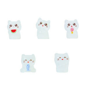 แลนซัว ตุ๊กตาแมวการ์ตูนเรซิ่นเรืองแสงในที่มืด DIY ของตกแต่งโต๊ะทำงาน ของตกแต่งบ้าน - Product Image 5