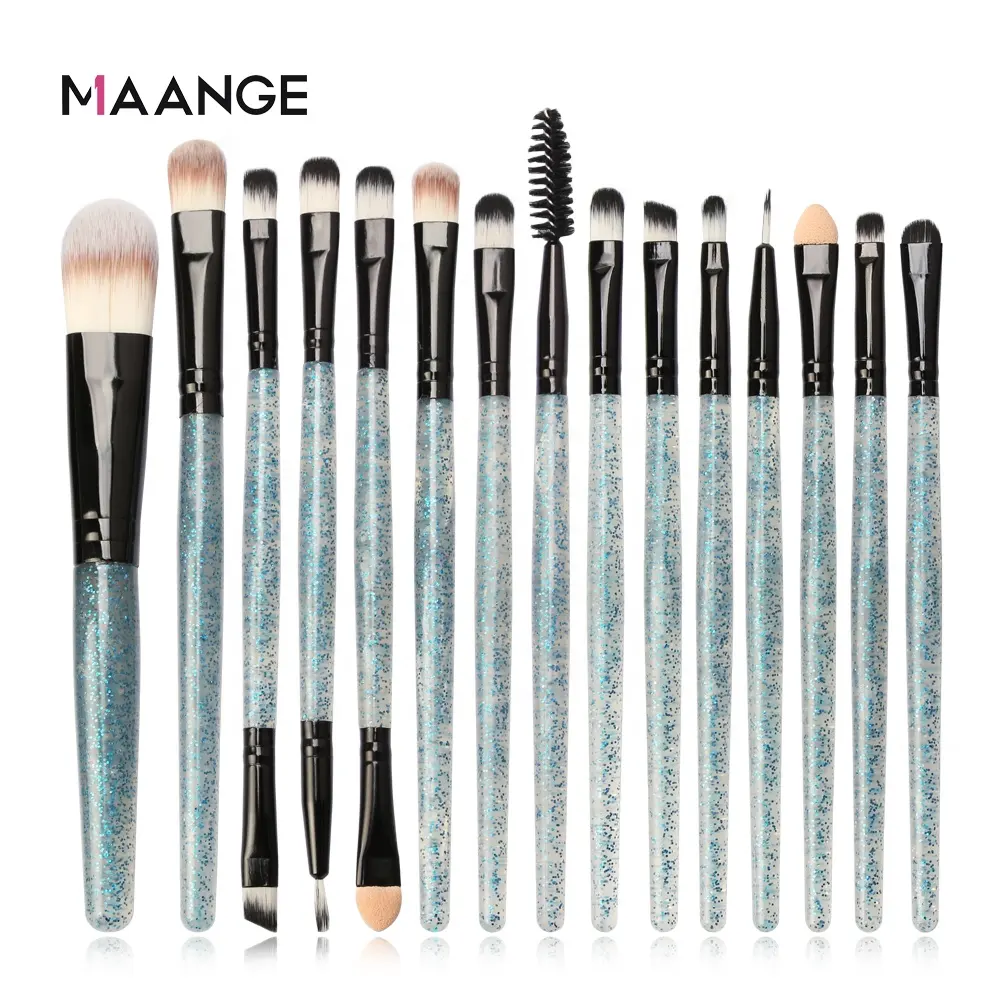 Maange professional 15Pcs Make Up Brushes mascara concealer Foundation Powder Brochas De Maquillaje vegan soft Makeup Brush Set